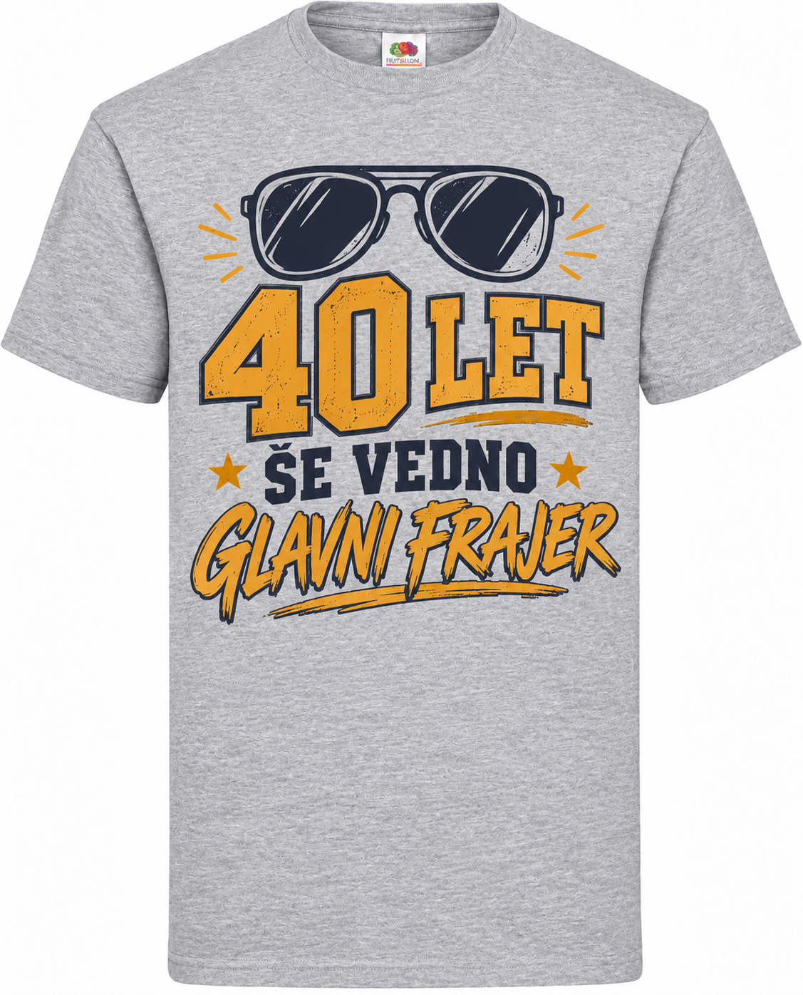 Moška majica za 40 let Še vedno glavni frajer, Fruit of the Loom, siva