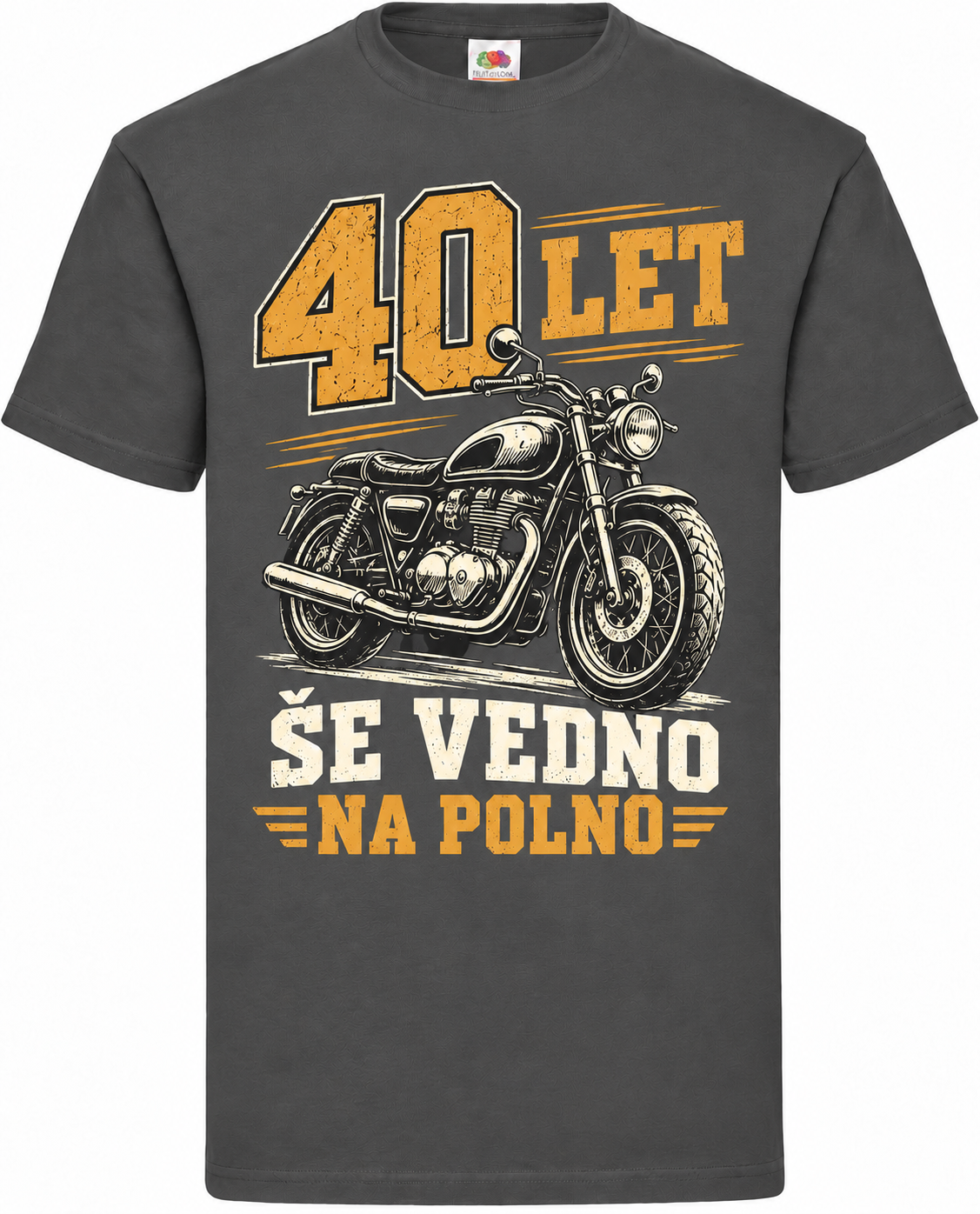 Moška majica za 40 let Še vedno na polno, Fruit of the Loom, grafitna