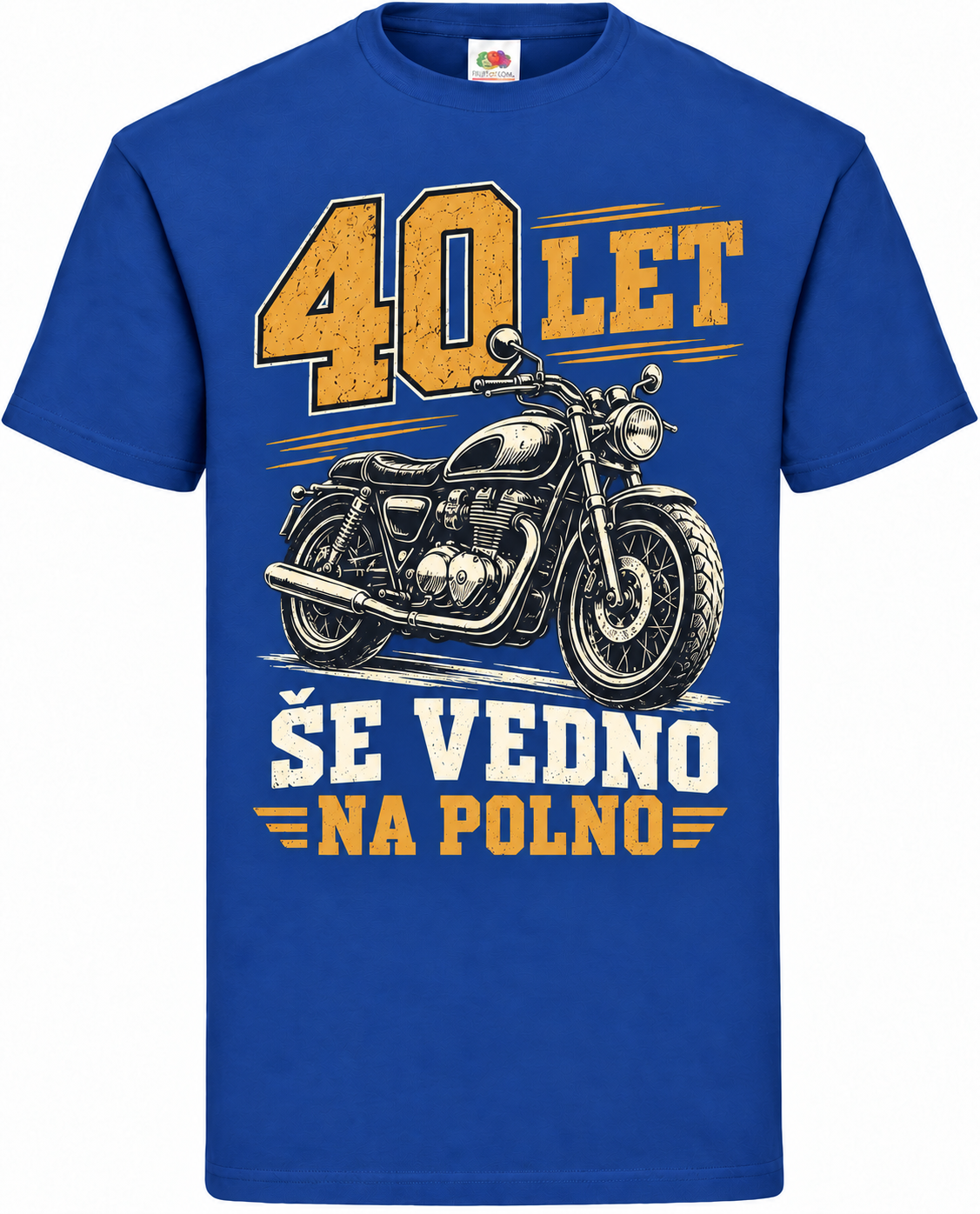 Moška majica za 40 let Še vedno na polno, Fruit of the Loom, kraljevo modra