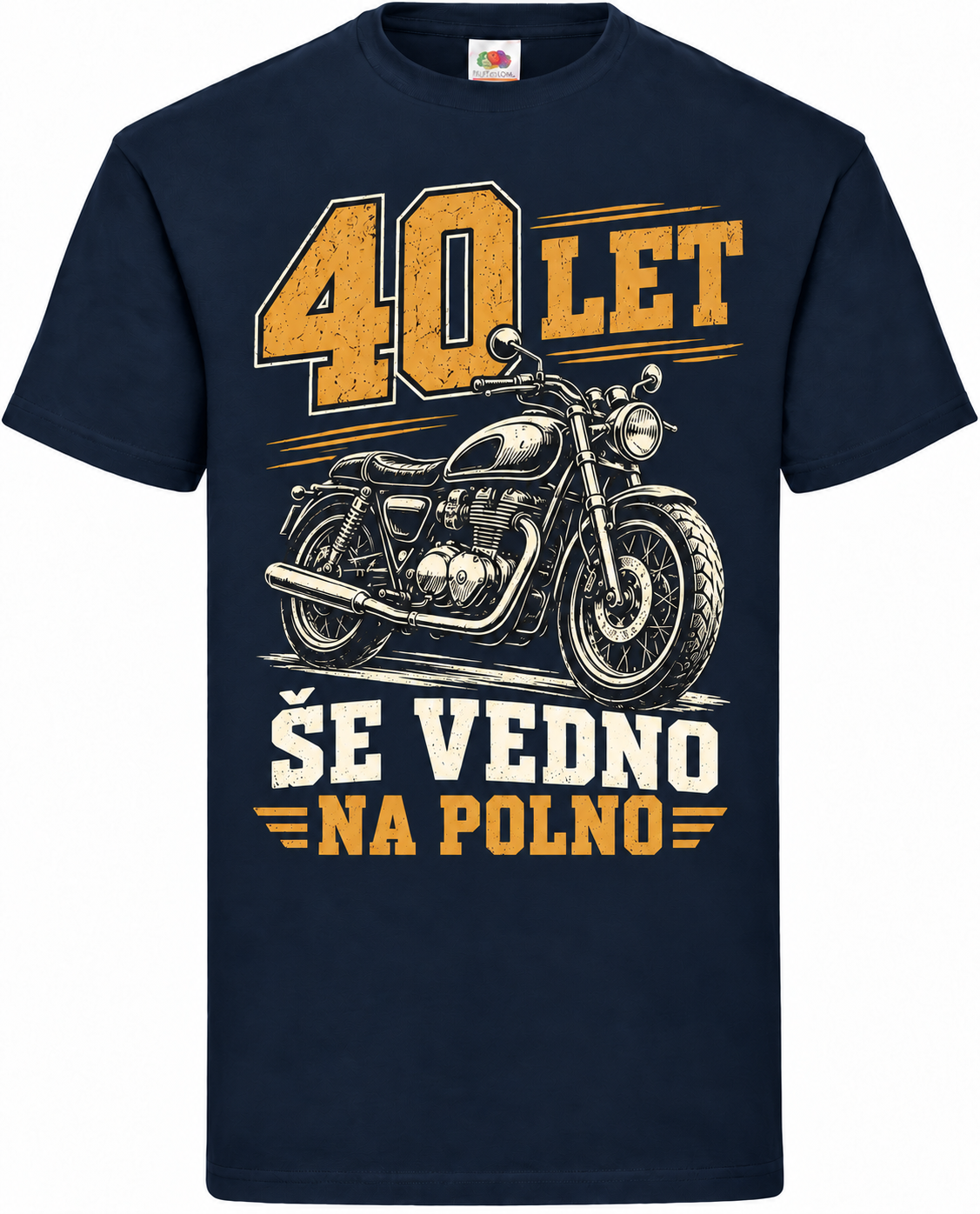 Moška majica za 40 let Še vedno na polno, Fruit of the Loom, mornarsko modra