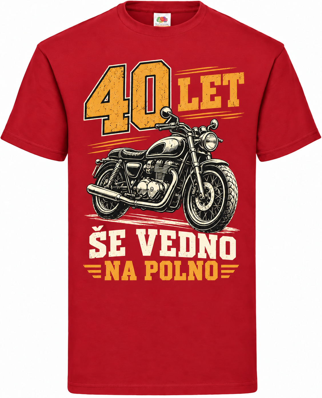 Moška majica za 40 let Še vedno na polno, Fruit of the Loom, rdeča