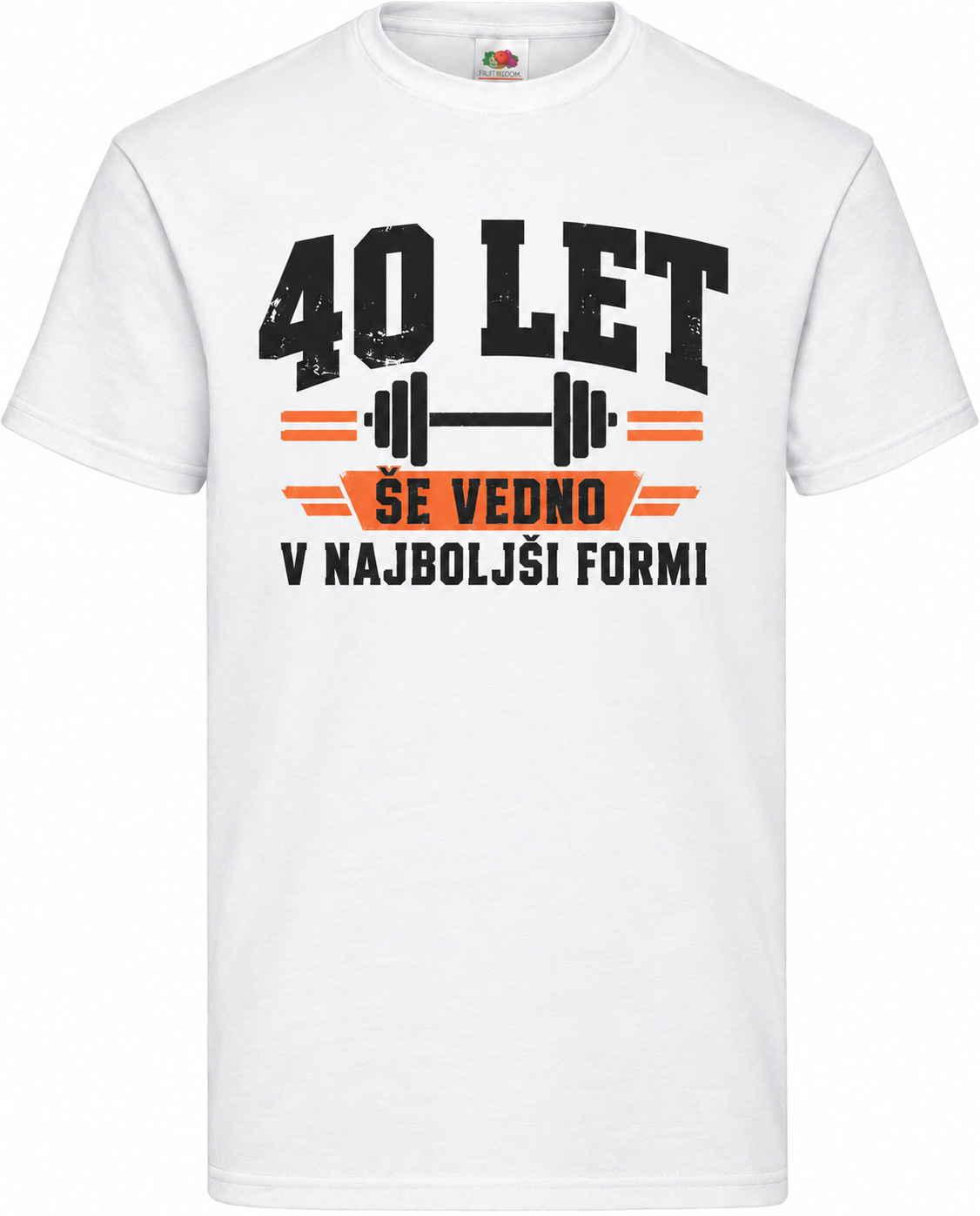 Moška majica za 40 let Še vedno v najboljši formi, Fruit of the Loom, bela