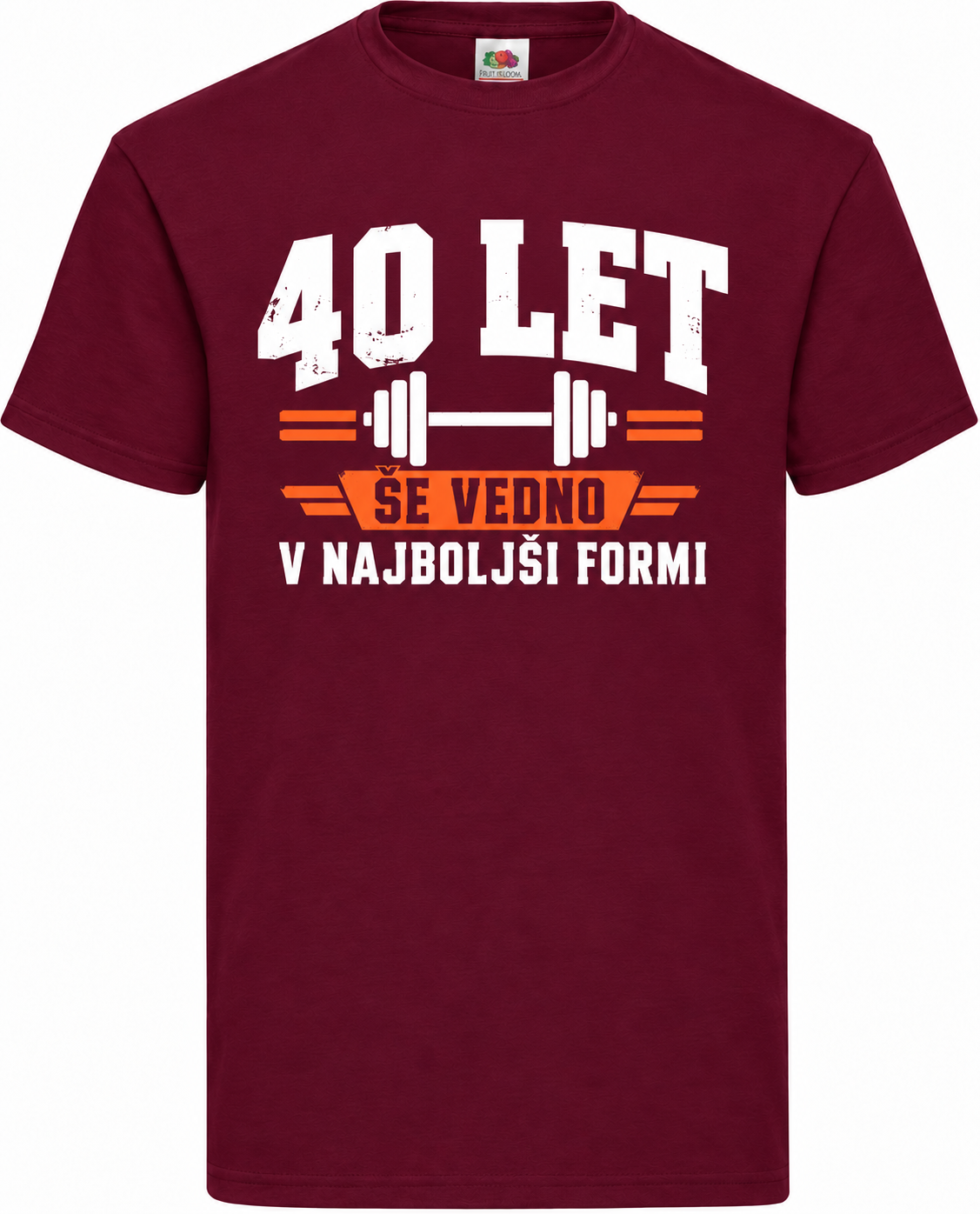 Moška majica za 40 let Še vedno v najboljši formi, Fruit of the Loom, bordo