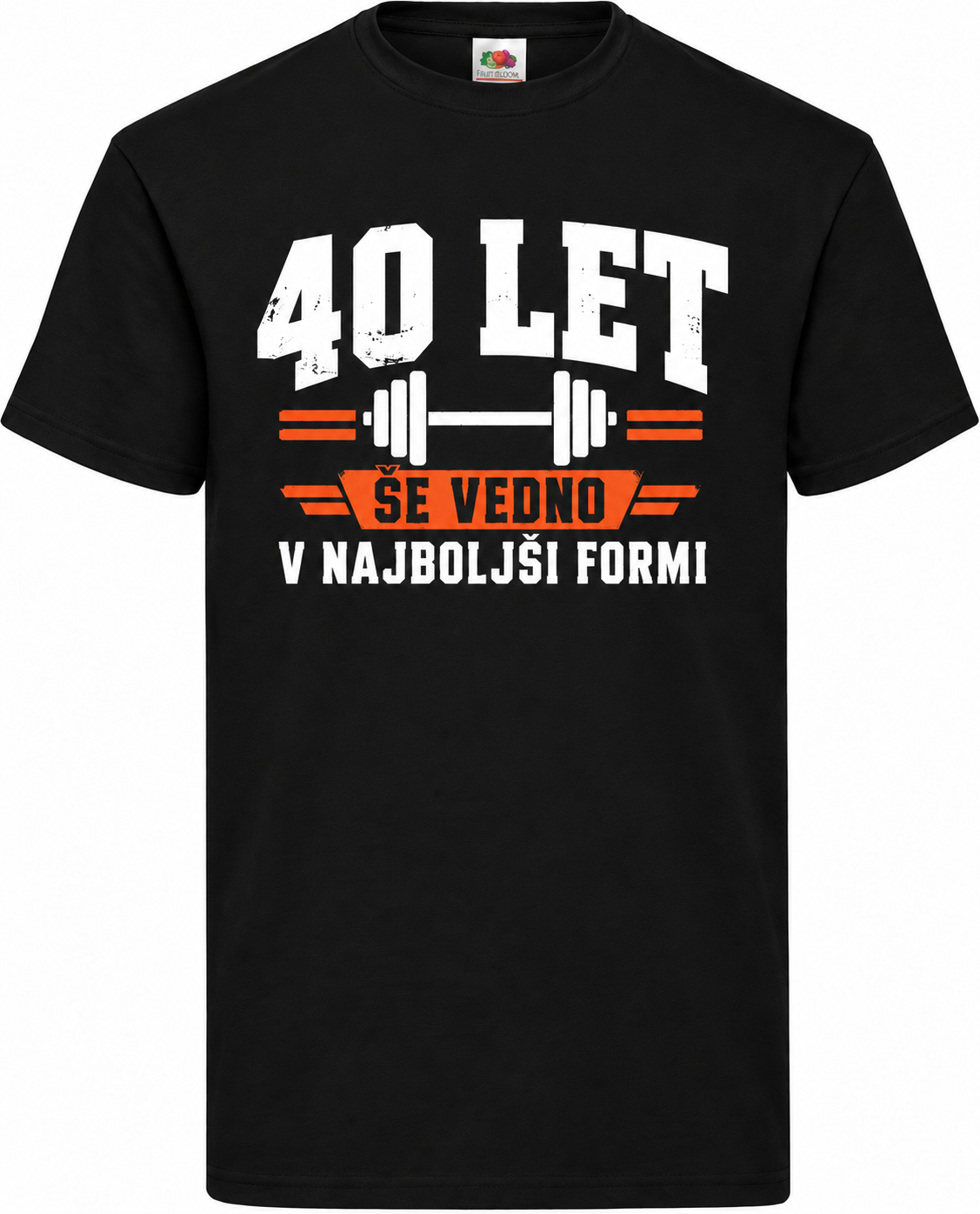 Moška majica za 40 let Še vedno v najboljši formi, Fruit of the Loom, črna