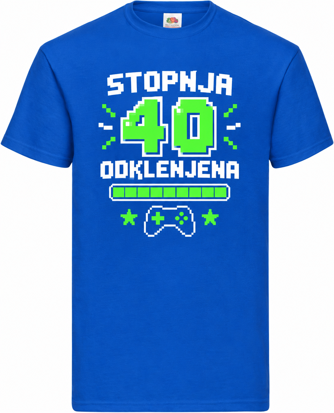 Moška majica za 40 let Stopnja 40 odklenjena, Fruit of the Loom, kraljevo modra