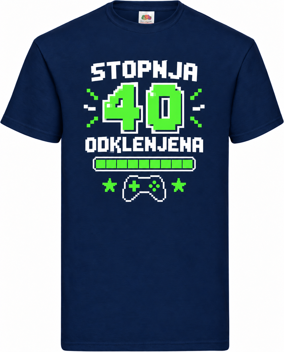 Moška majica za 40 let Stopnja 40 odklenjena, Fruit of the Loom, mornarsko modra