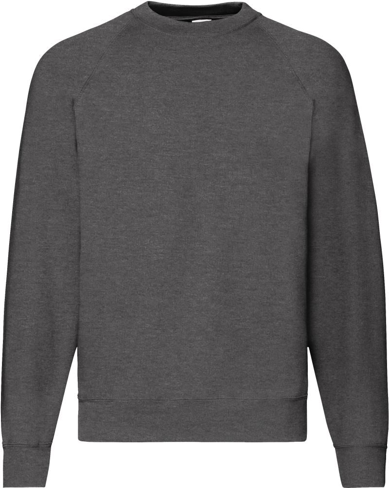 Temno melirano siv moški raglan pulover Fruit of the Loom Classic
