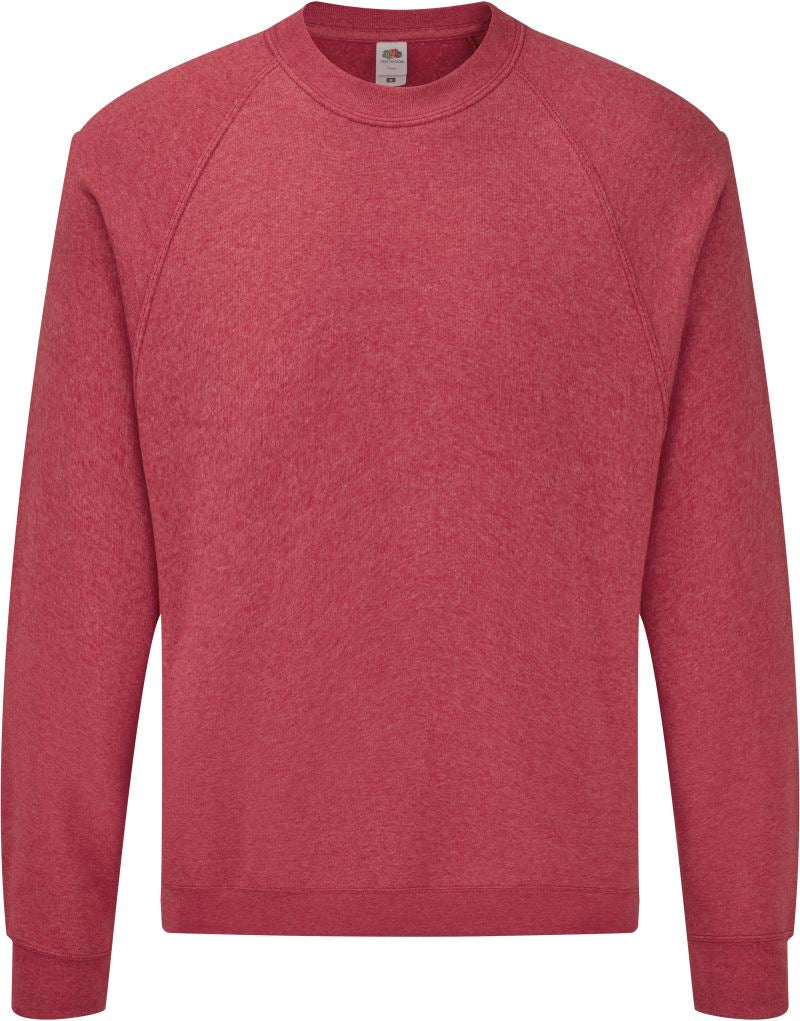 Vintage melirano rdeč moški raglan pulover Fruit of the Loom Classic