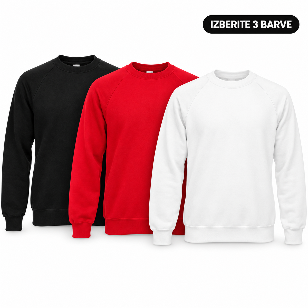 Moški raglan puloverji Fruit of the Loom, izberite poljubne 3 barve