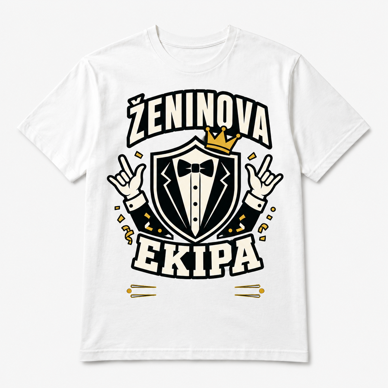 Personalizirana majica za fantovščino Ženinova ekipa, bela