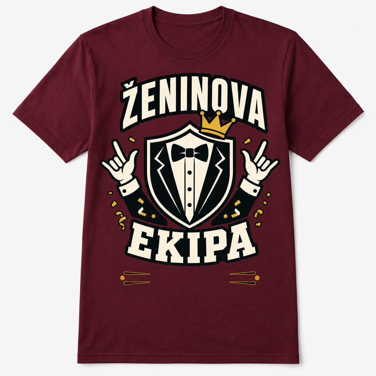 Personalizirana majica za fantovščino Ženinova ekipa, bordo