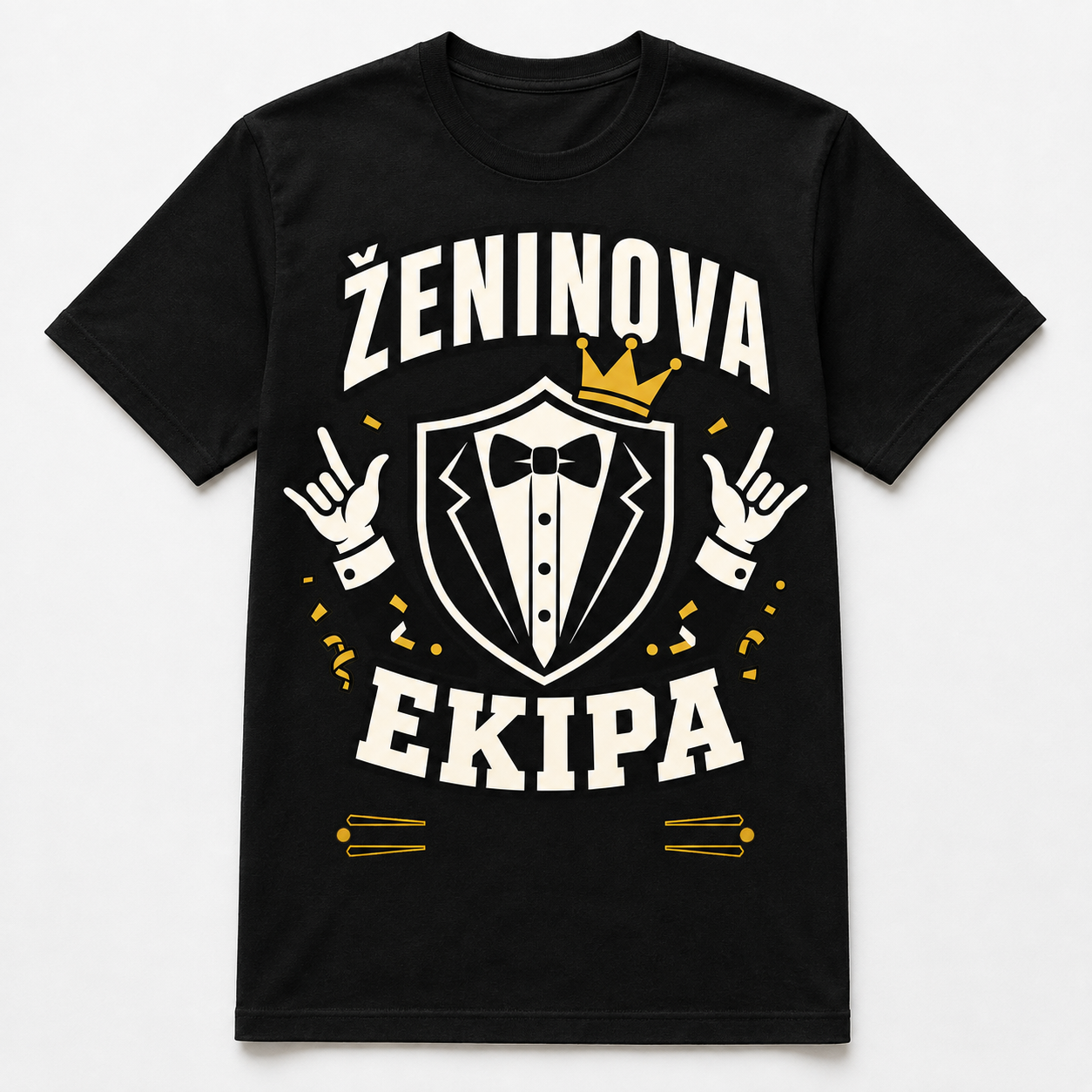 Personalizirana majica za fantovščino Ženinova ekipa, črna