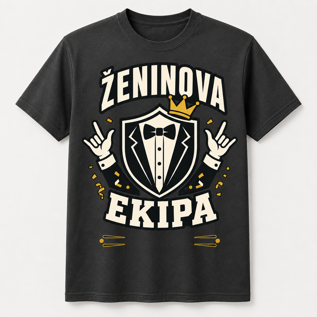 Personalizirana majica za fantovščino Ženinova ekipa, grafitna