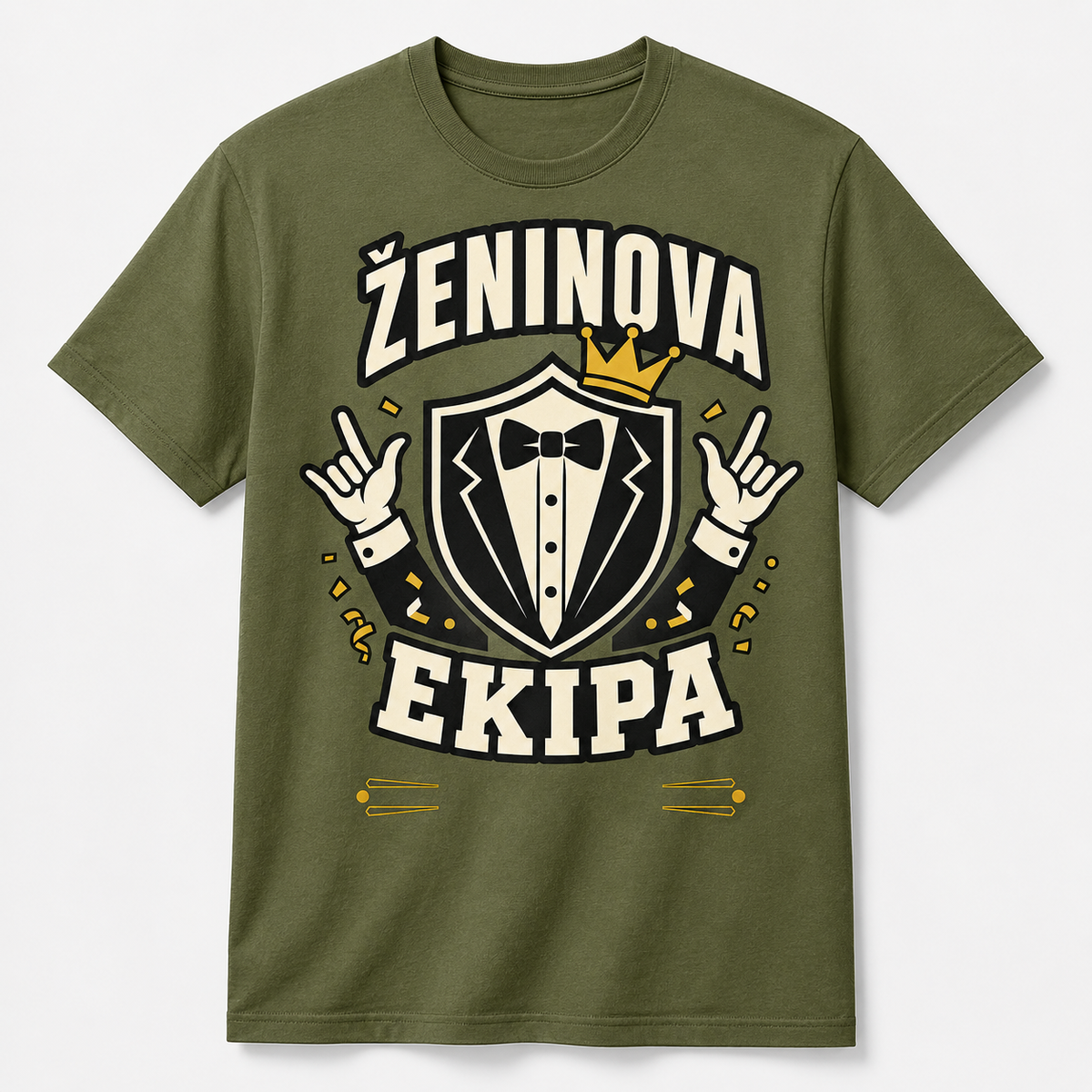 Personalizirana majica za fantovščino Ženinova ekipa, olivna