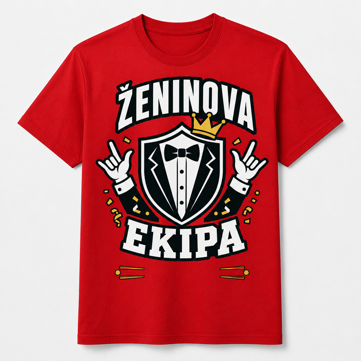 Personalizirana majica za fantovščino Ženinova ekipa, rdeča