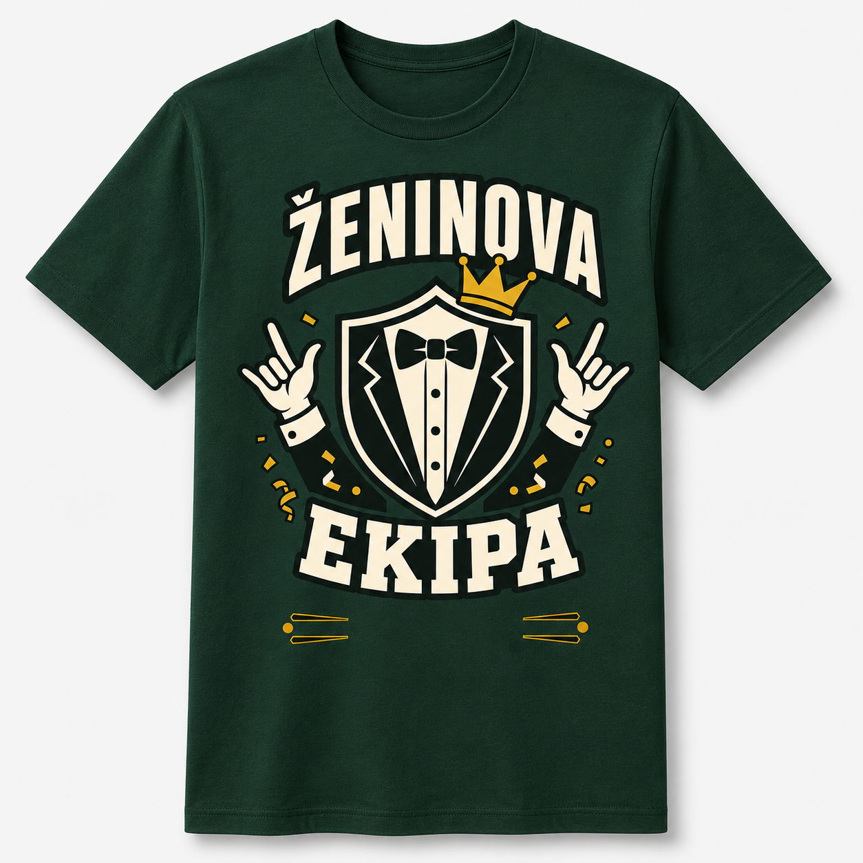 Personalizirana majica za fantovščino Ženinova ekipa, stekleno zelena