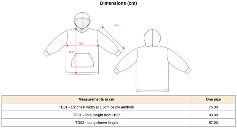 Karirast pulover s kapuco blagovne znamke Kariban, modro-šerpa vzorec, prikazan na grafični diagram, primeren za hladnejše dni.