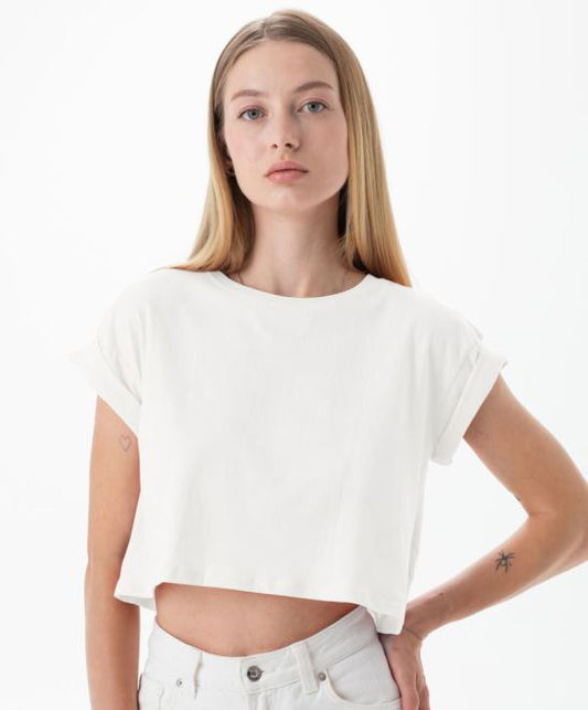 Ženski crop top iz ekološkega bombaža Mantis M96