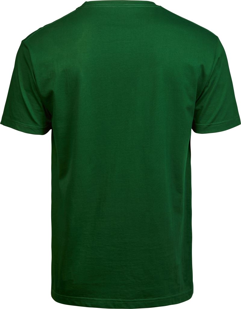 Gošča zelene moške majice Tee Jays TJ 8000 s podaljšanim krojem, prikazane s hrbtne strani, 5-pack.