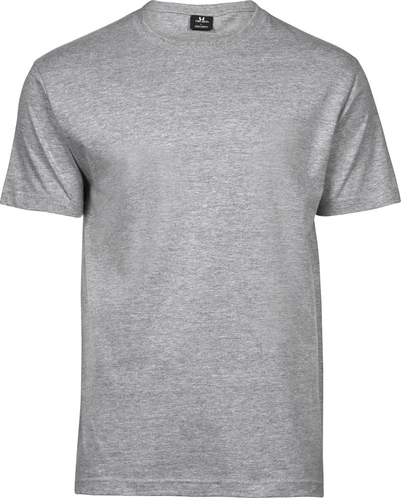 Set pet moških moških majic Tee Jays TJ 8000 s podaljšanim krojem v melirano sivi barvi, primeren za vsakdanjo nositev.