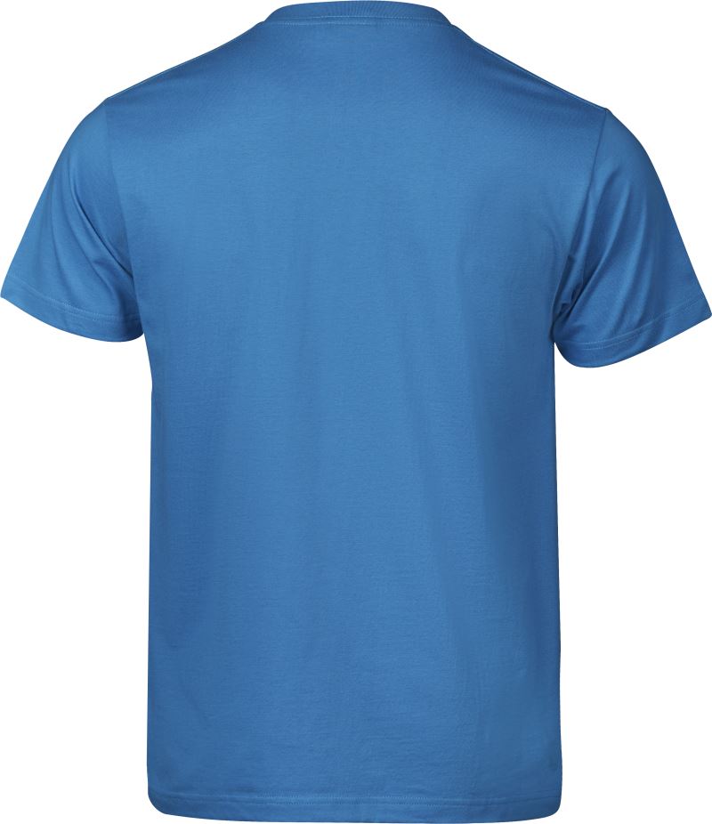 Moške premium majice s podaljšanim krojem Tee Jays TJ 8000 v oceansko modri barvi, hrbtni pogled, 5-pack.