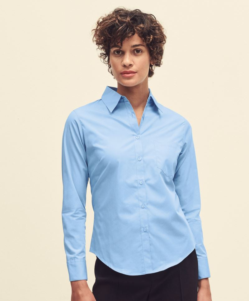 Ženska Srajca s Dolgimi Rokavi F.O.L.  Lady-Fit Poplin Shirt LSL - oblekanadom