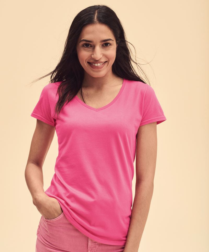 Ženska Majica Kratek Rokav F.O.L.  Lady-Fit Iconic 150 V-Neck T - oblekanadom