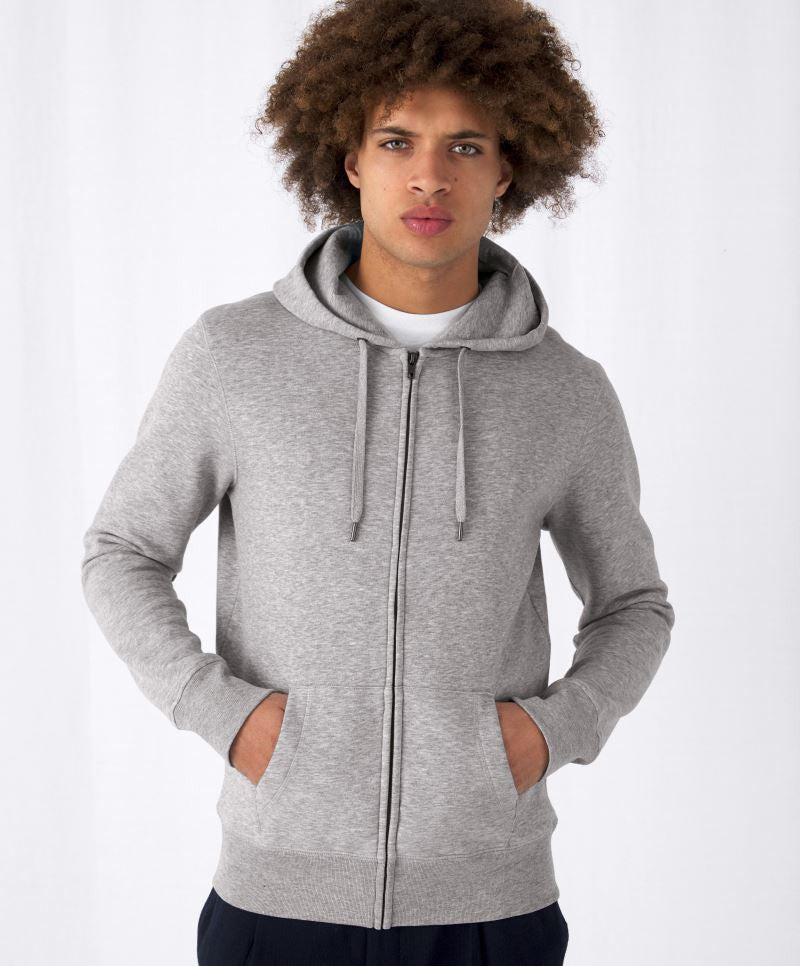 Moški Pulover s Kapuco B&C  KING Zipped Hood_° - oblekanadom